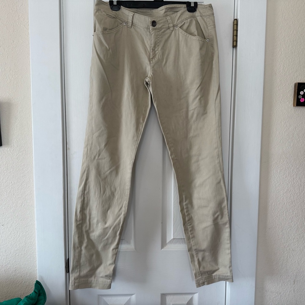 Stile Benetton Beige Slim Fit Pants Size 12 Classic Neutral‎ Stretch Womens